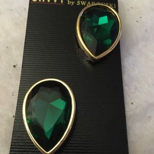 Savvy by Swarovski crystal gold-tone clip earrings